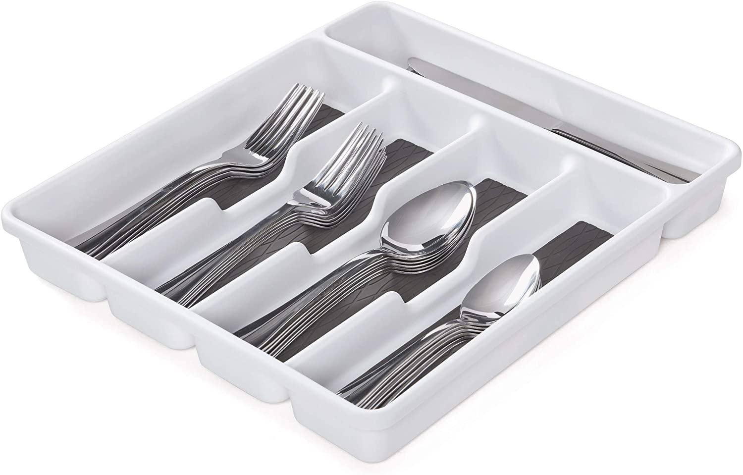 5 COMPARTMENT DRAWER ORGANIZER WHITE