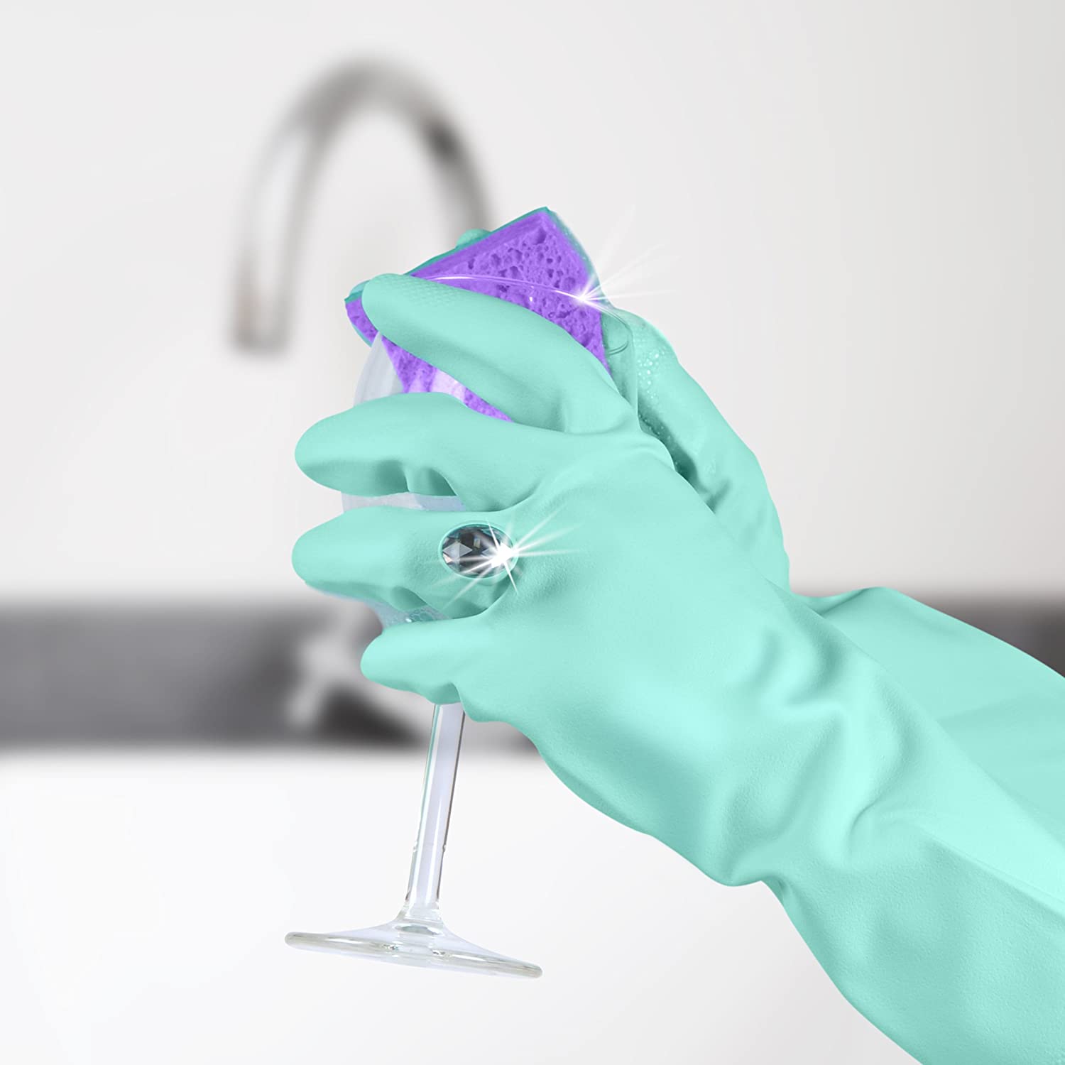 BEAUTY CLEAN RUBBER DISH WASHING GLOVES