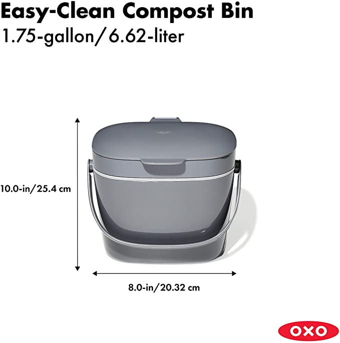 OXO GG EASY CLEAN COMPOST BIN CHARCOAL 0.75 GL / 2.83 L