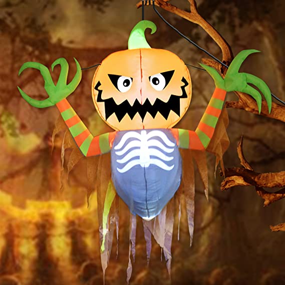 5.5 FT Tall Halloween Inflatable Flying Pumpkin