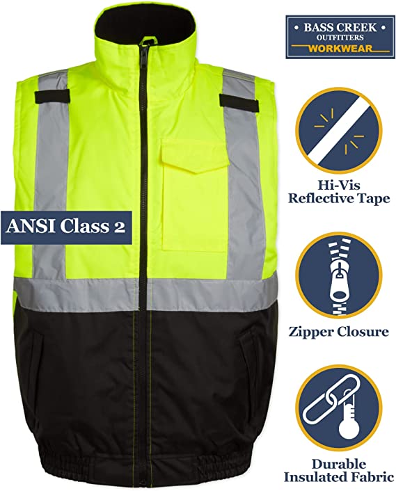 Class 2 Insulated Safety Vest Yellow
