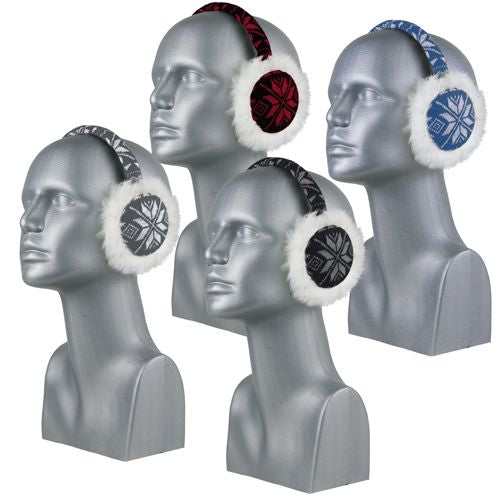 SNOWFLAKE & FUR EAR WARMER IN 6 COLORS