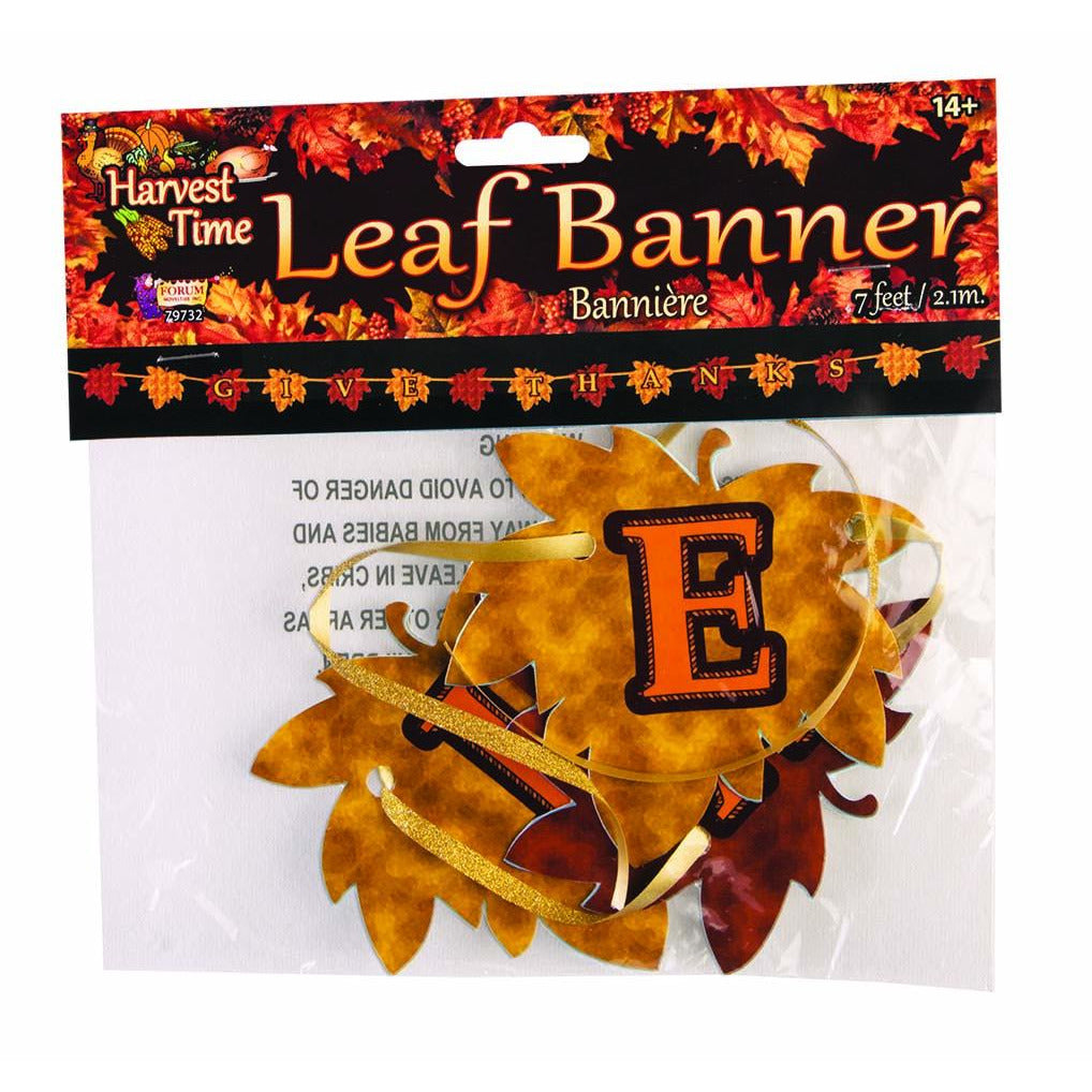 GIVING THANKS LEAF BANNER