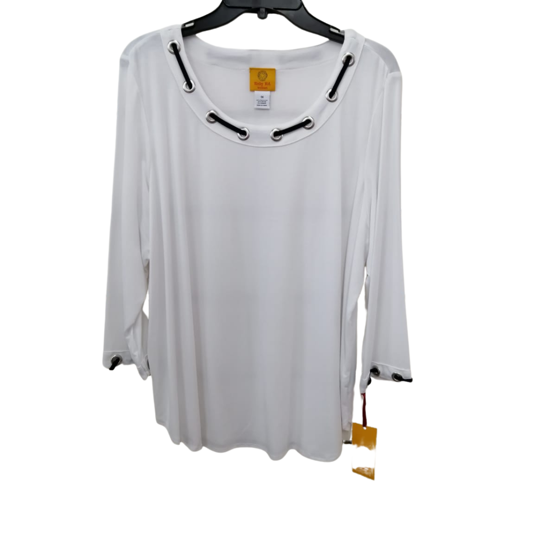 Blusa Blanca con cuello decorado Ruby Rd X