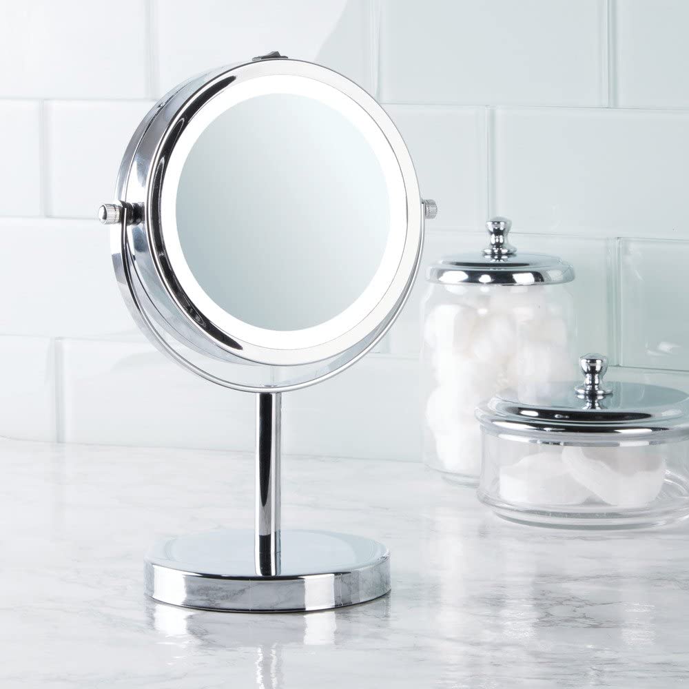 Chrome Lighted Vanity Mirror 10"
