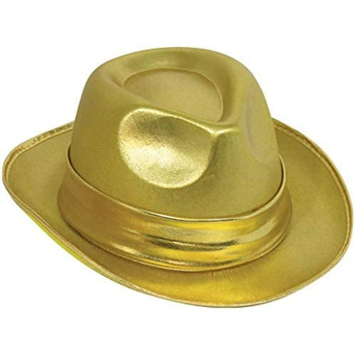 Hat gold lame fedora