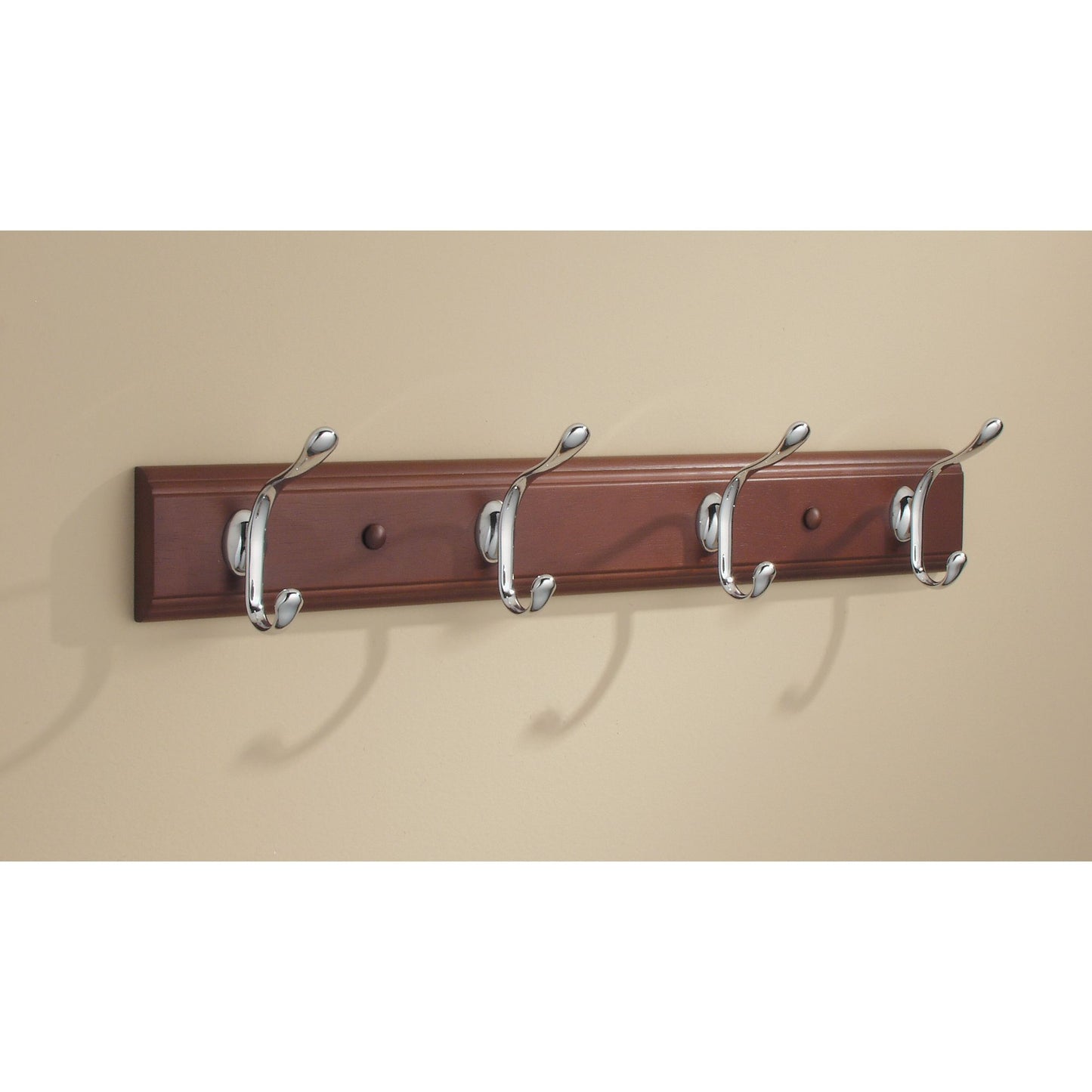 Paris Wood Wall Mount Rack 4 Brown