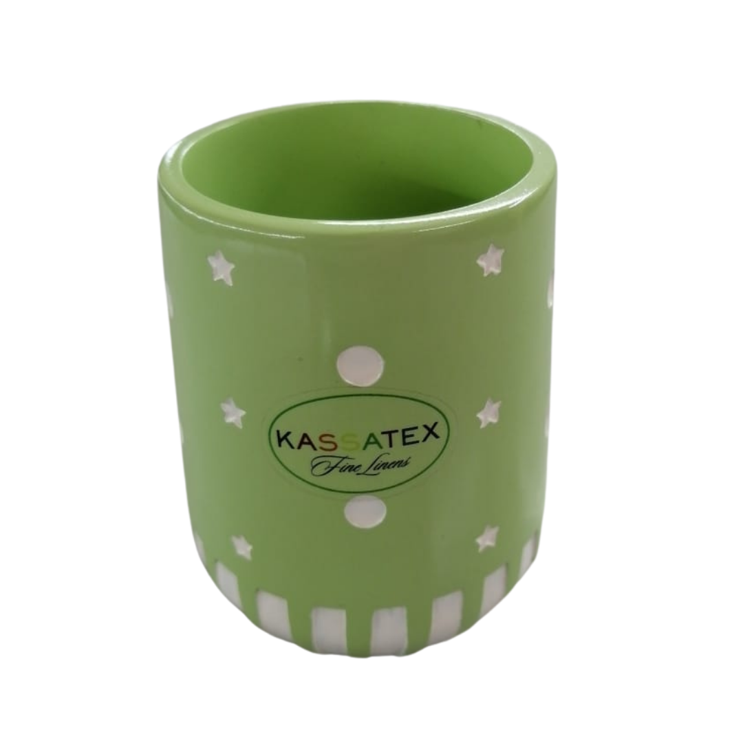 Tumbler W/Stars and dots Green/White