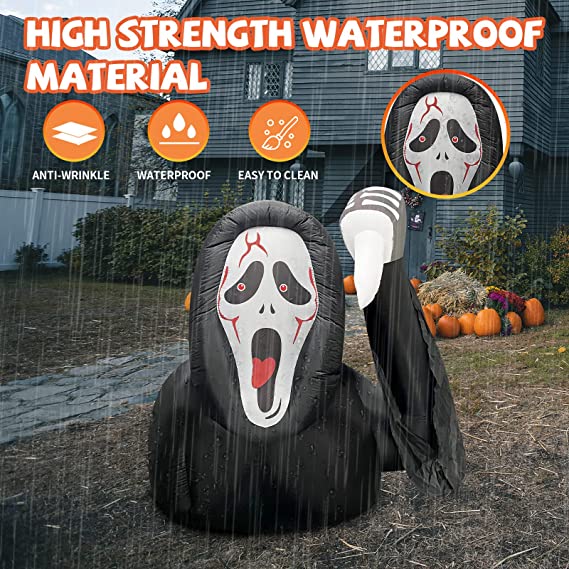 4.9FT Tall Inflatable Black Grim Reaper