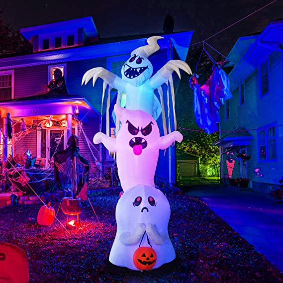 10ft Tall Halloween Inflatable Overlapping Ghost