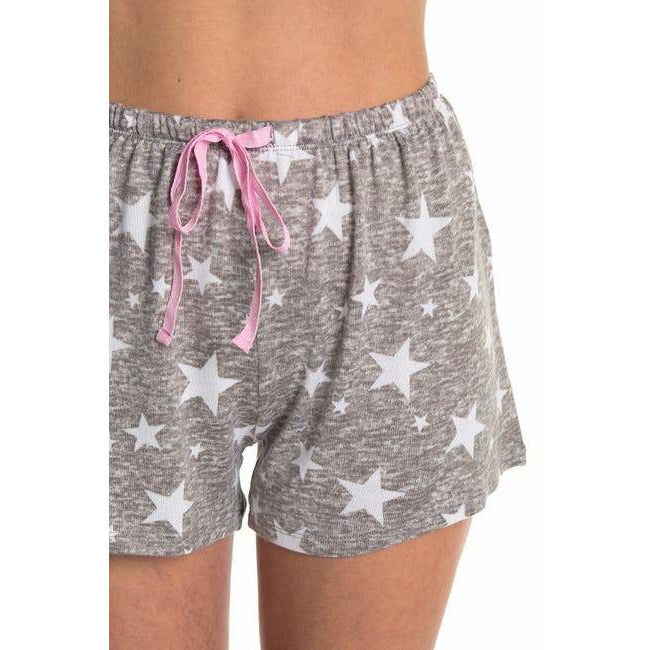 Cozy Lux Notch Pajama Set Heather grey