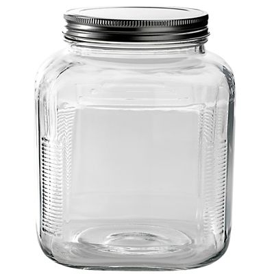 Cracker Jar Brushed Lid 1 gal Clear