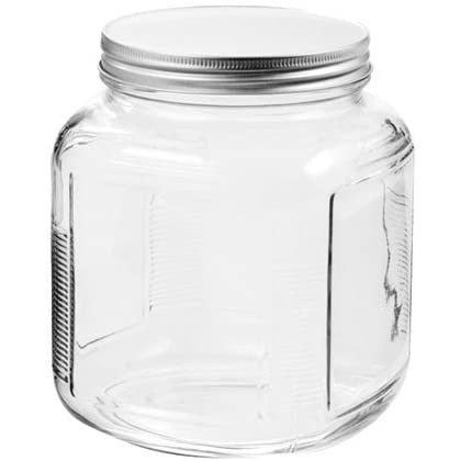 Cracker Jar Brushed Lid 1 gal Clear