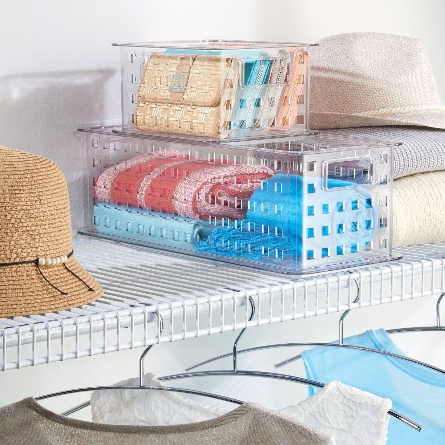 Long Stacking Basket 16.5" x 6.85" x 5.3"