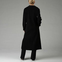 Women's Full-length 3-button Wool Walker Coat Black