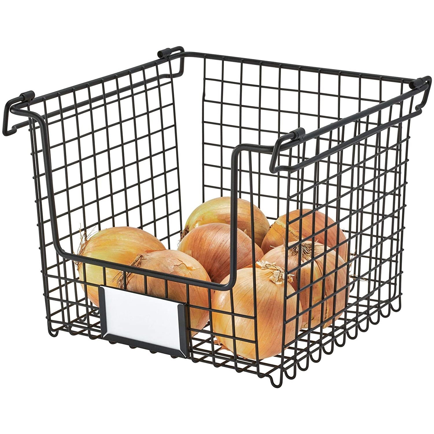 Stackable Basket 10" x 10" x 7.75" Matte Black