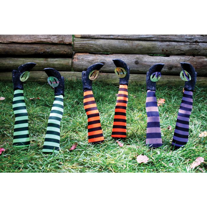 Witch legs yard stakes in 3 colors