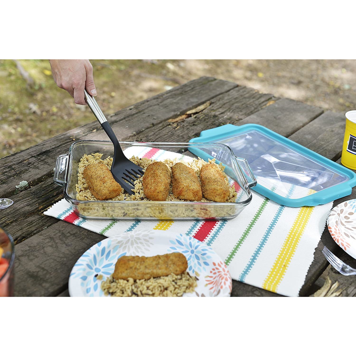 3QT BAKING DISH W / TEAL TRUEFIT LID