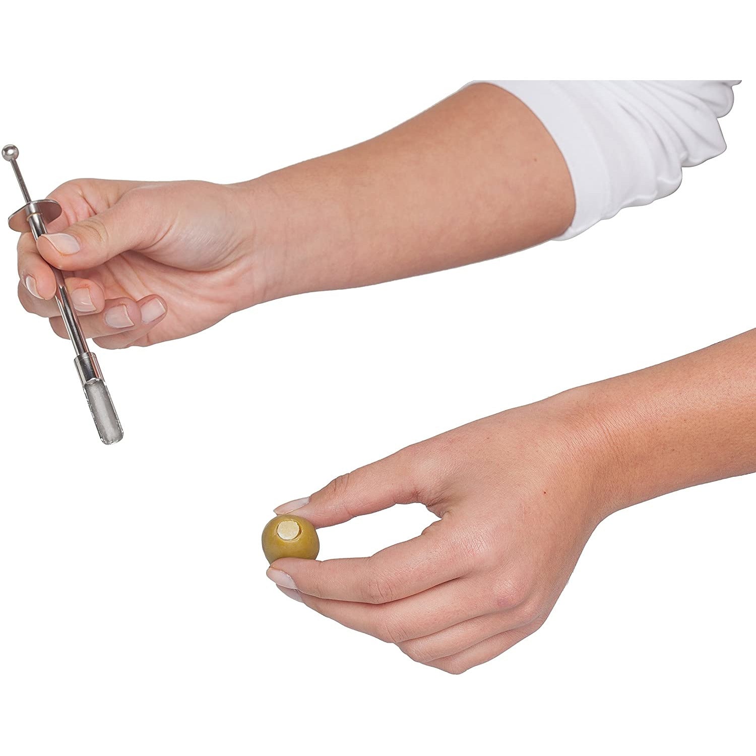 18/8 Stainless Steel Spring-Action Olive Stuffer