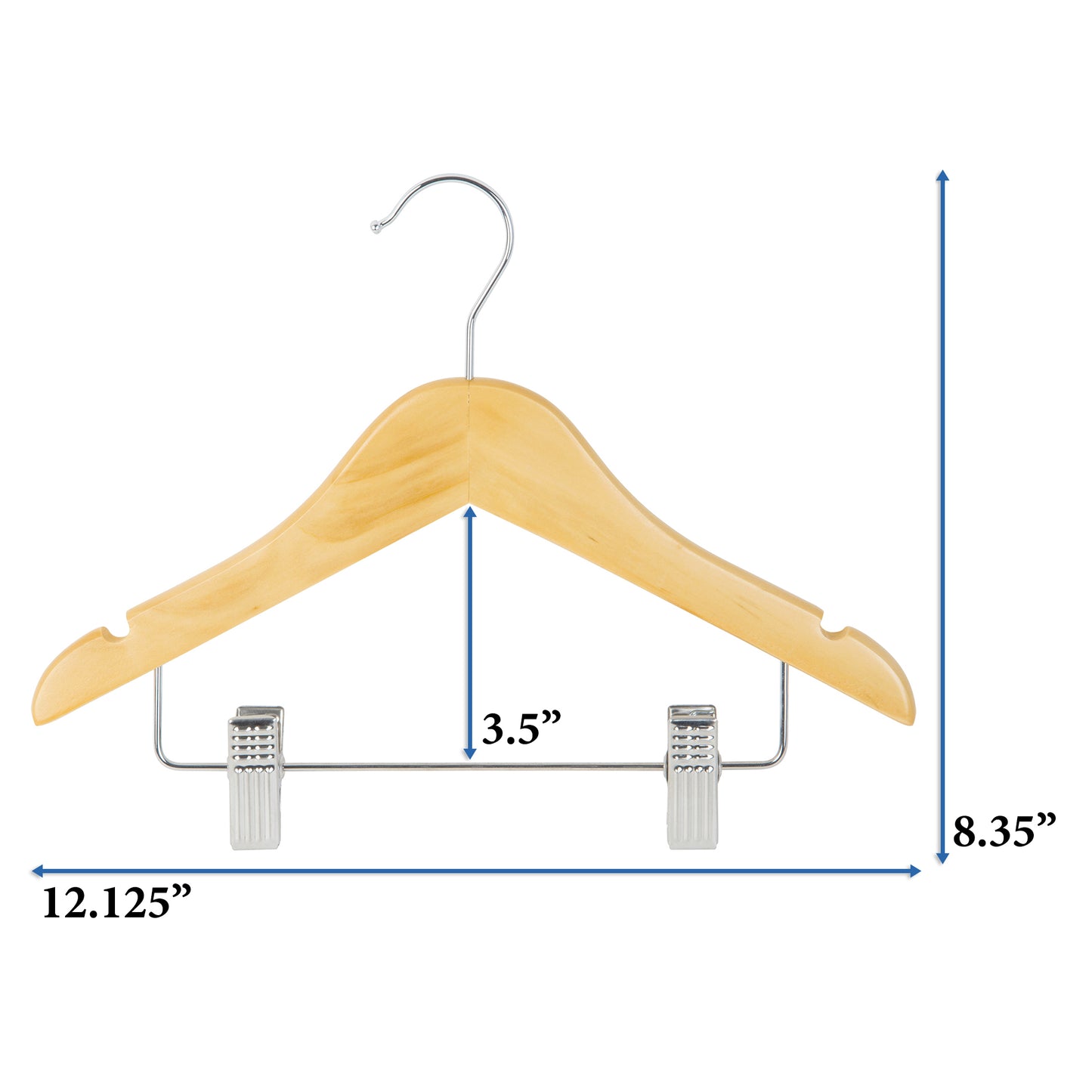 Juvenile Shirt Hanger With Clips - Set of 5