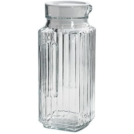 1 Quart Glass Bistro Pitcher With White Stopper