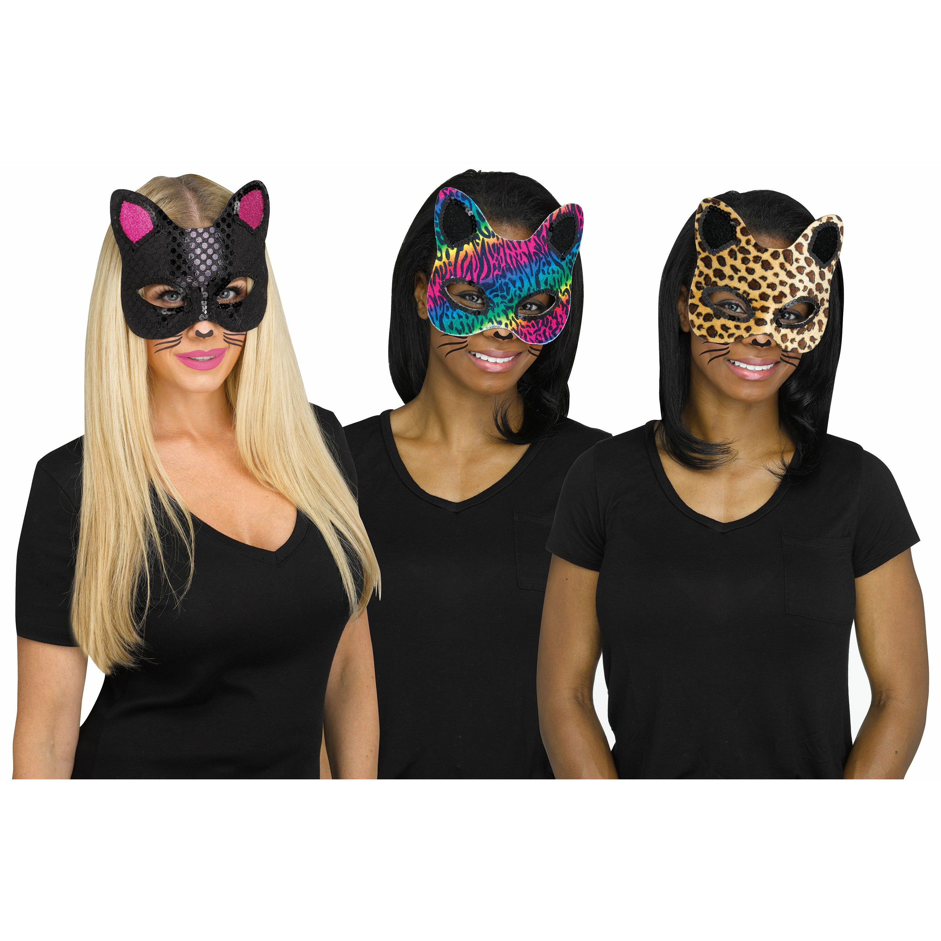 Rainbow wild cat mask w/ tattoo
