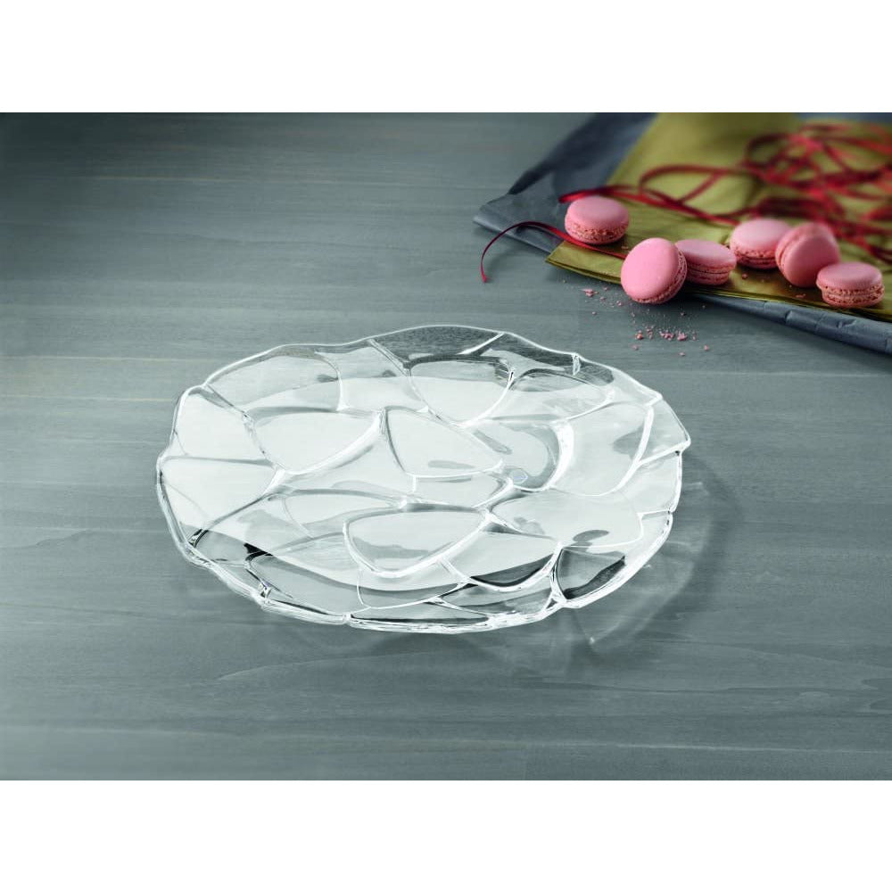 Glass Petals Charger Plate 12" Clear
