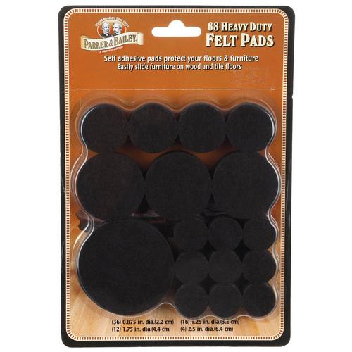 68 ASSORTED FURNITURE BROWN FELT PADS