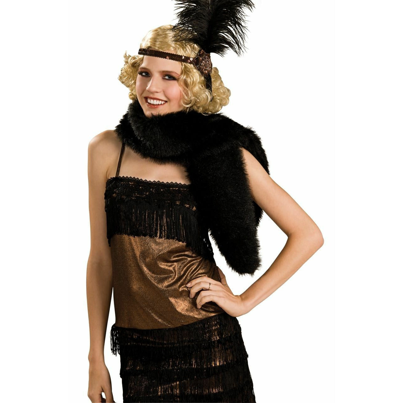 Black fur stole