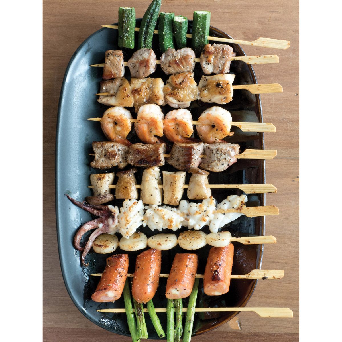 Asian Kitchen Flat Bamboo Skewers, 7in