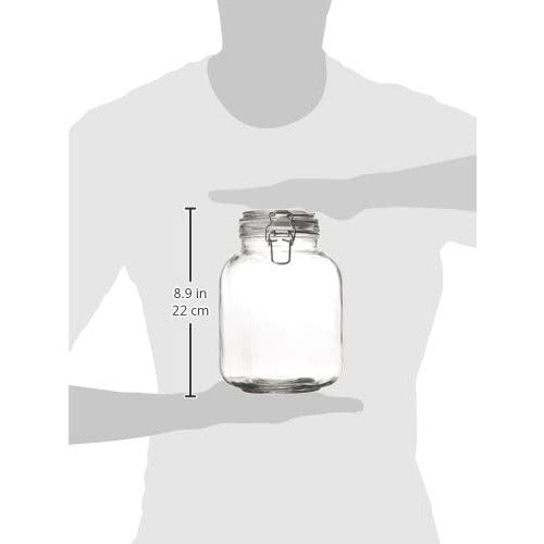 67.5 OZ /2L GLASS CANISTER W/ CLAMP TOP LID (4)