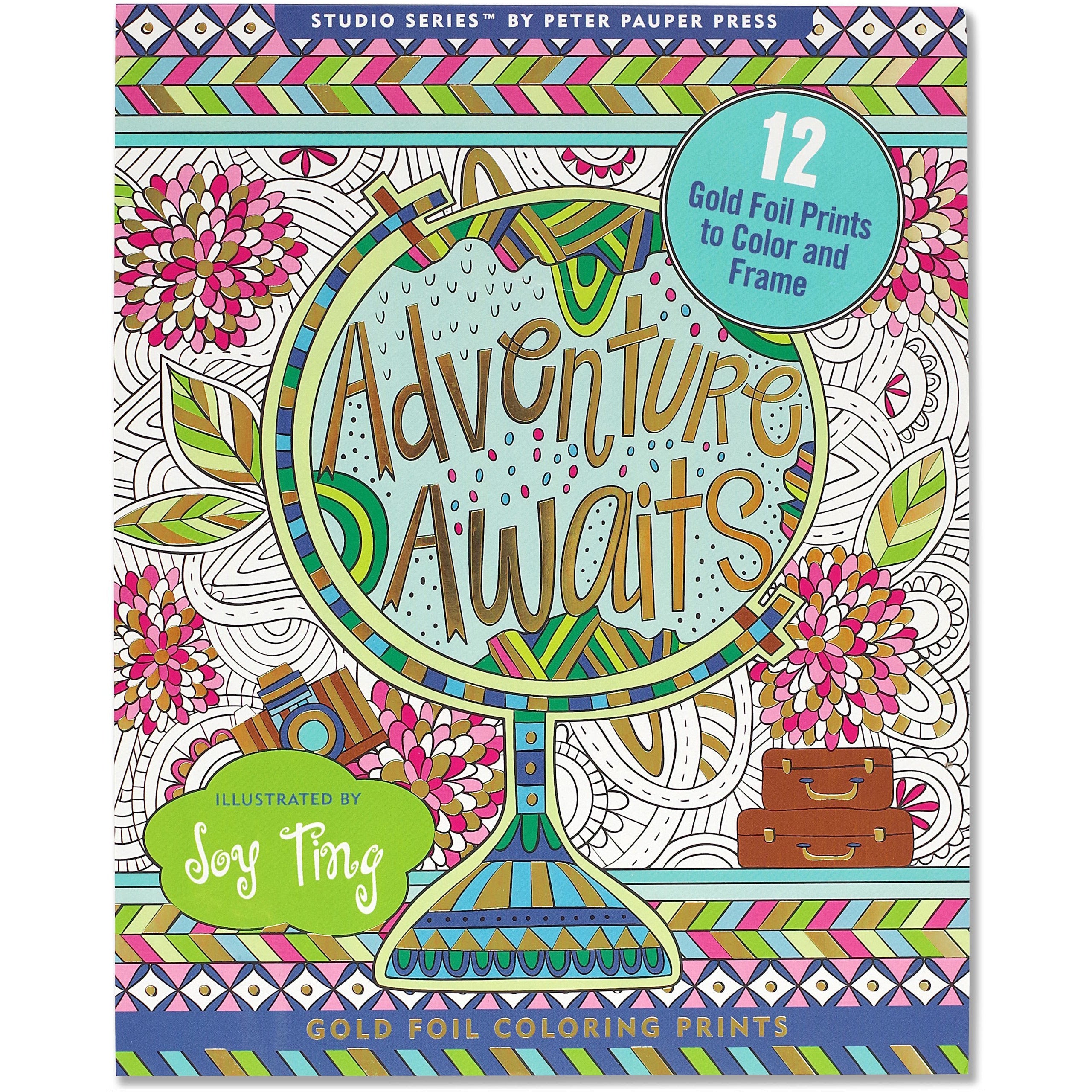 GOLD FOIL COLORING PRINTS ADVENTURE AWAITS