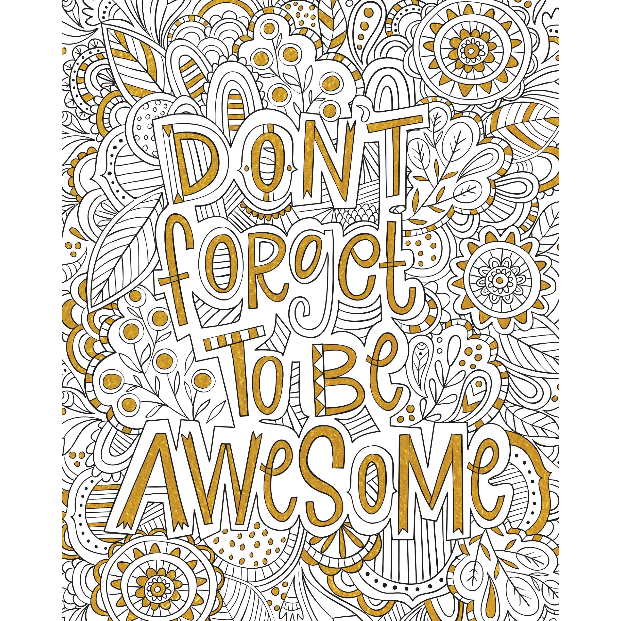 GOLD FOIL COLORING PRINTS ADVENTURE AWAITS