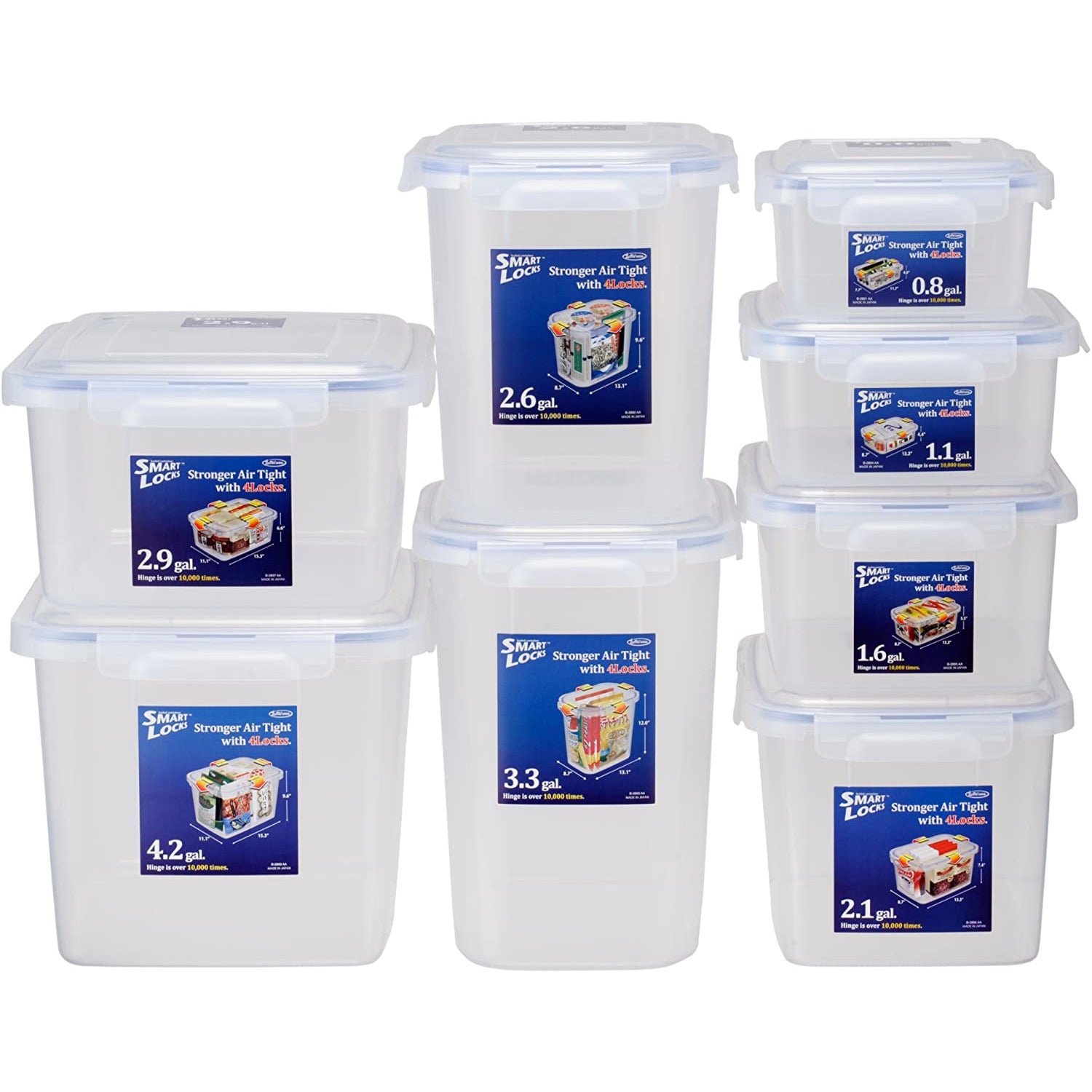 4 Sided Locks Storage Container 2.6 Gal