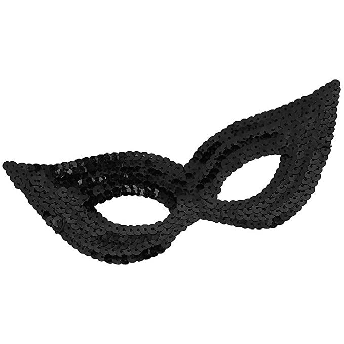 BLACK SEQUIN EYE MASK