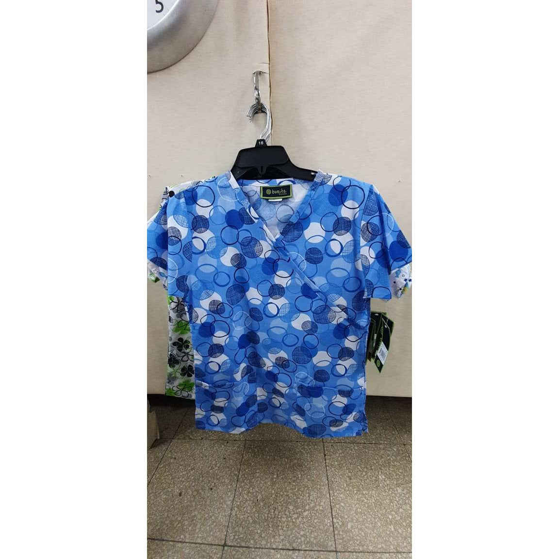 SCRUB AZUL CON CIRCULOS