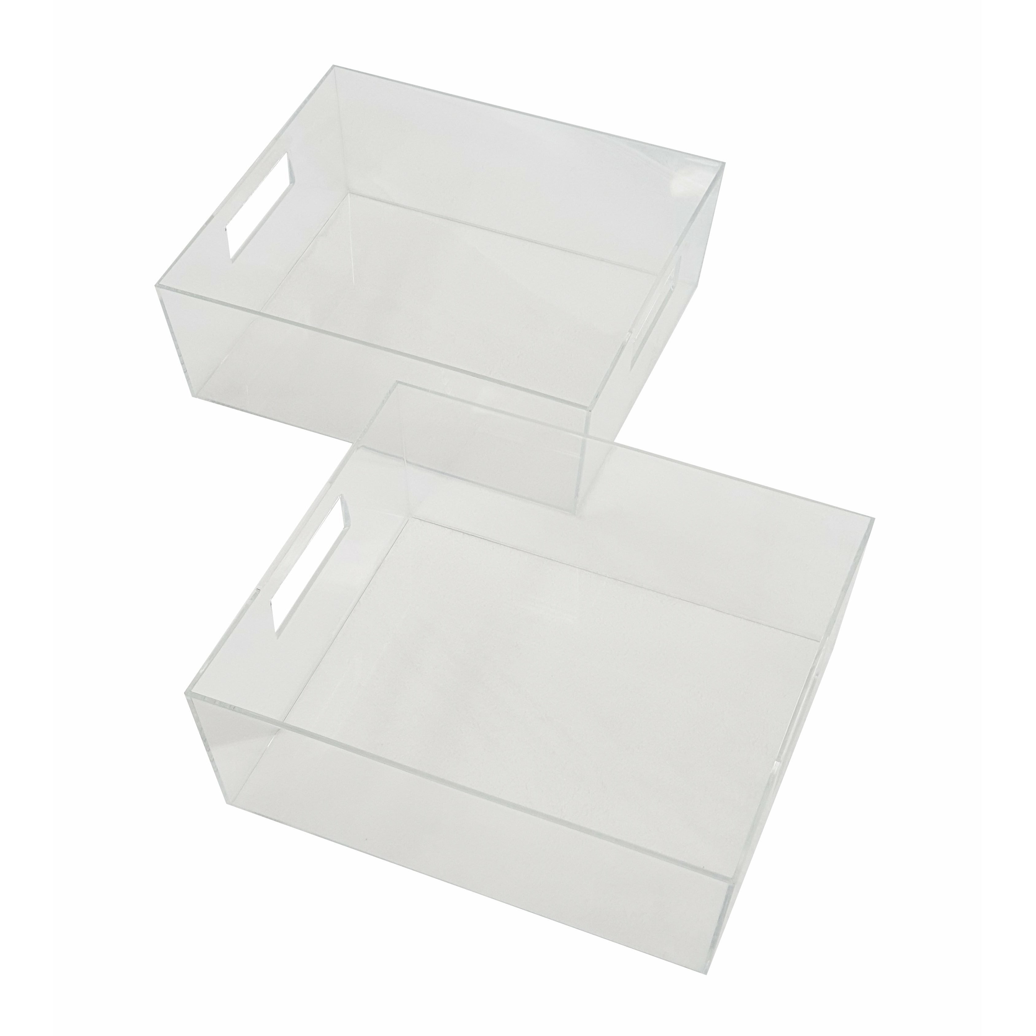 Set of 2 Clear Shallow totes
