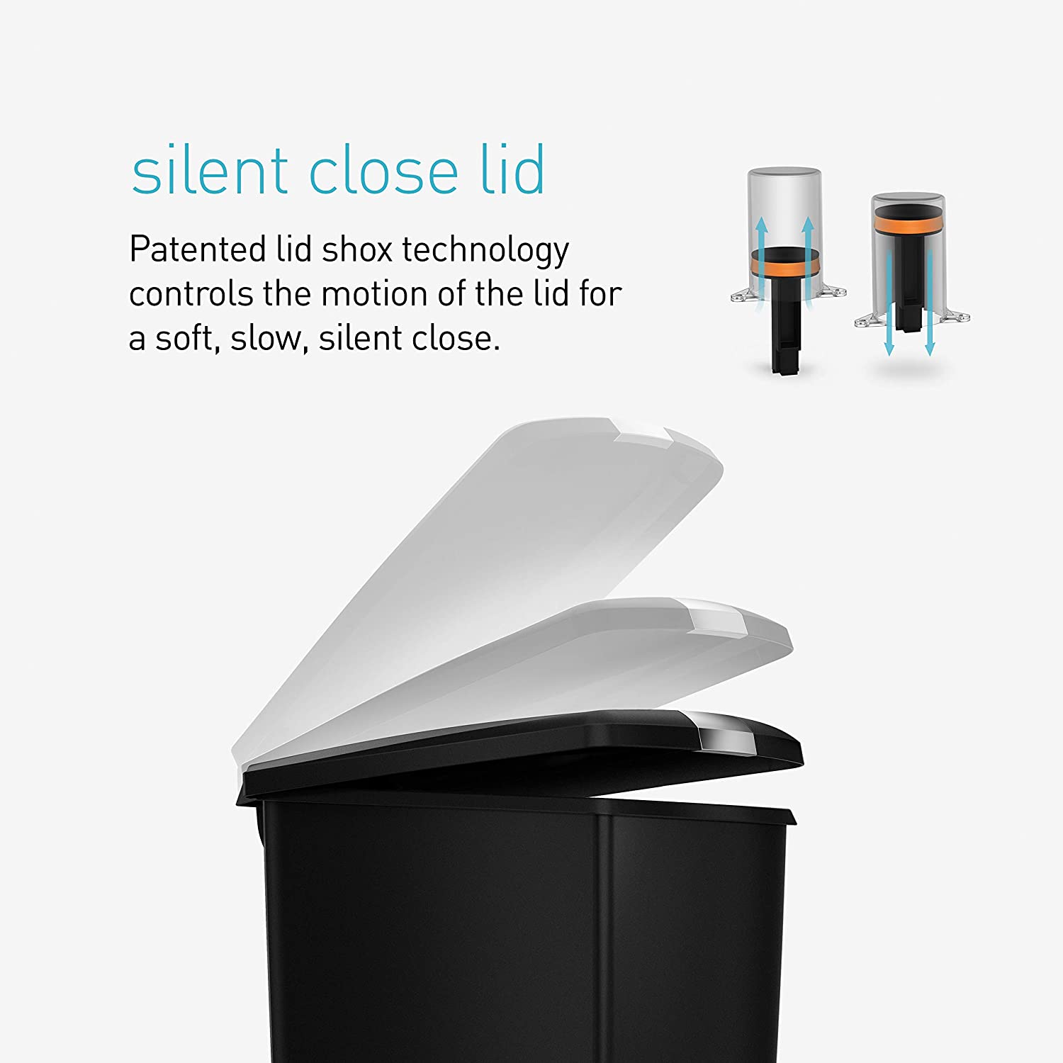 40 Litre Slim Step can Grey Plastic