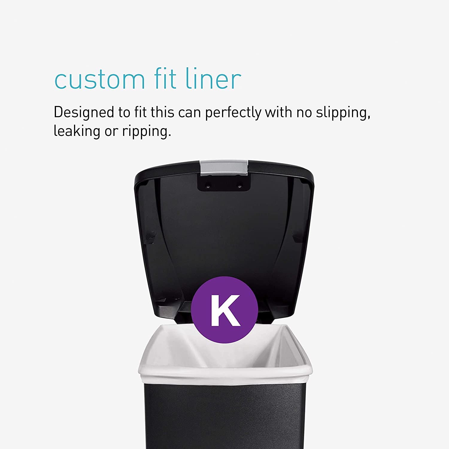 40 Litre Slim Step can Grey Plastic