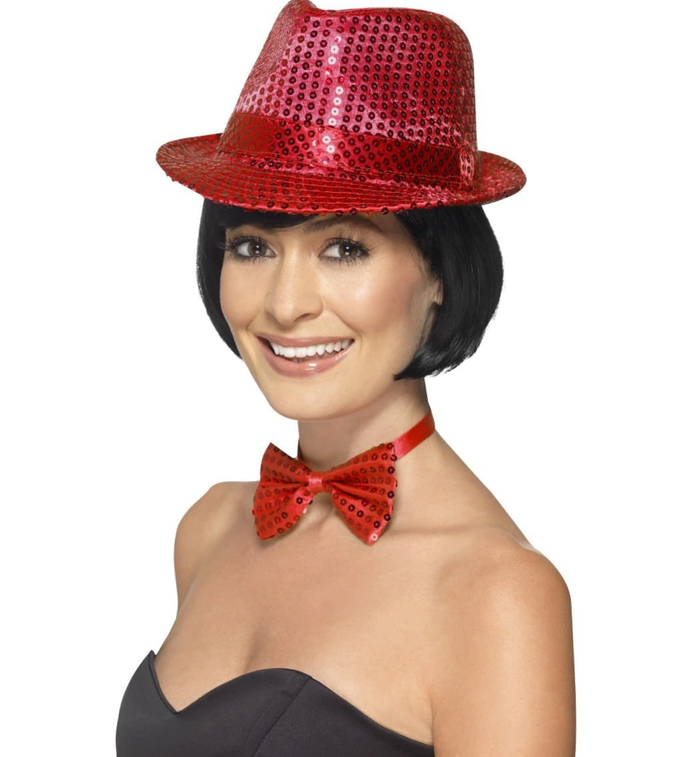 SEQUIN TRIBLY HAT, RED