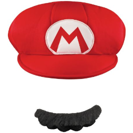 SOMBRERO Y BIGOTE DE MARIO PARA ADULTO