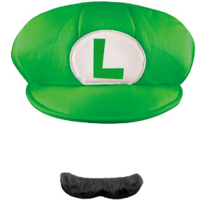 LUIGI ADULT HAT & MUSTACHE