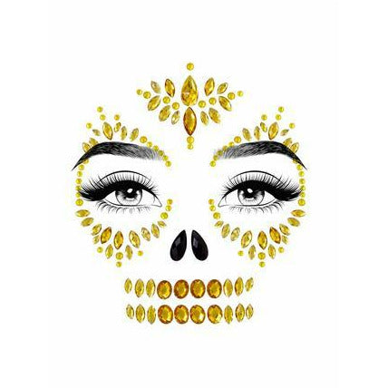 SUGAR SKULL ADHESIVE FACE JEWE
