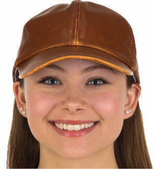 Faux Leather Cap Cognac