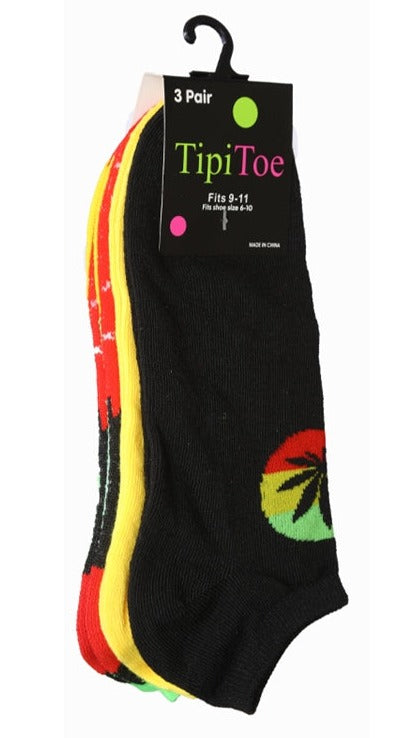 Women's 3 Pair Ankle Socks Hippie