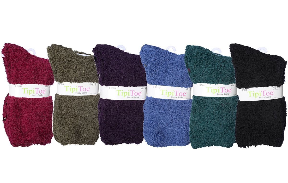 Fuzzy Skid-Proof Solid Crew Sock