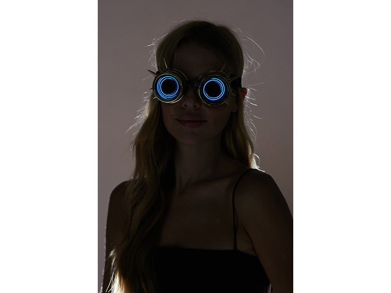 Neon light Steampunk Gold Goggle