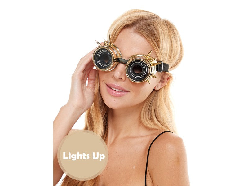 Neon light Steampunk Gold Goggle