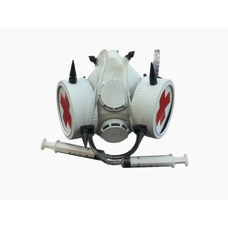 Gas Mask with Syringe White