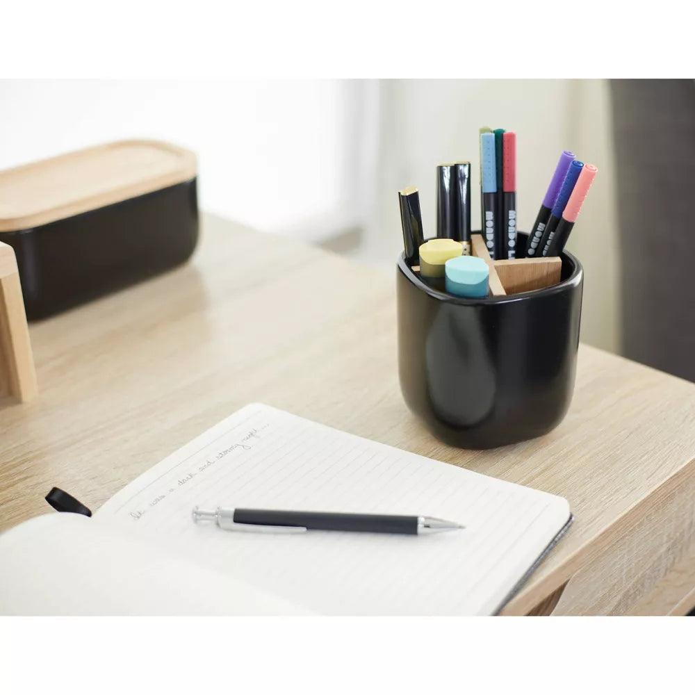 Eco Office Divided Ceramic Cup Matte Black